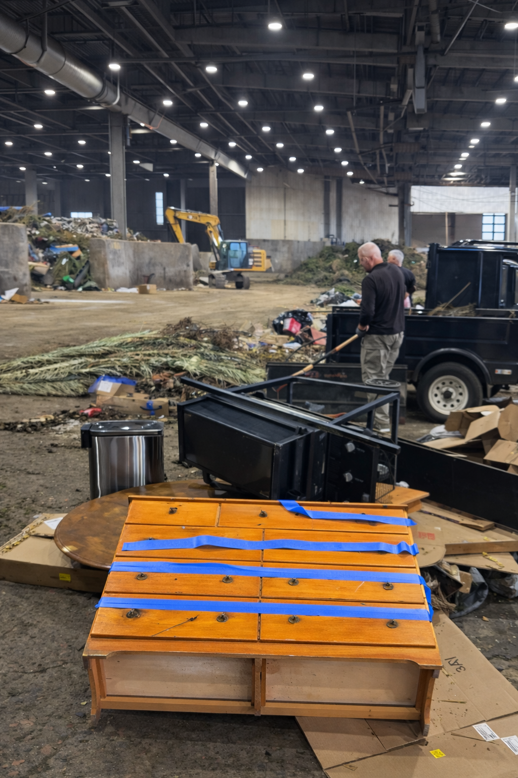 Commercial debris dump and haul away warehouse